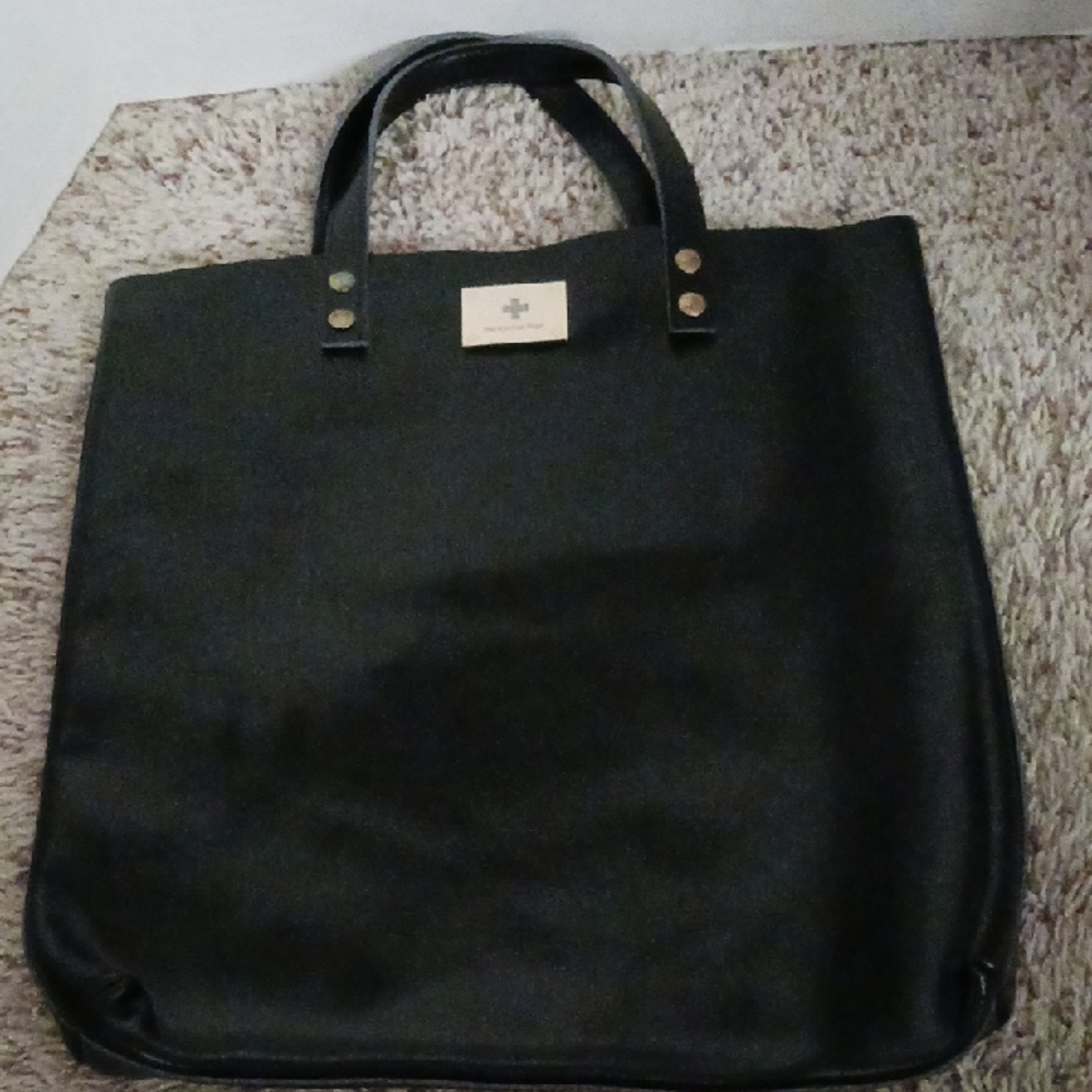 Black Tote Bag with Gold Accents